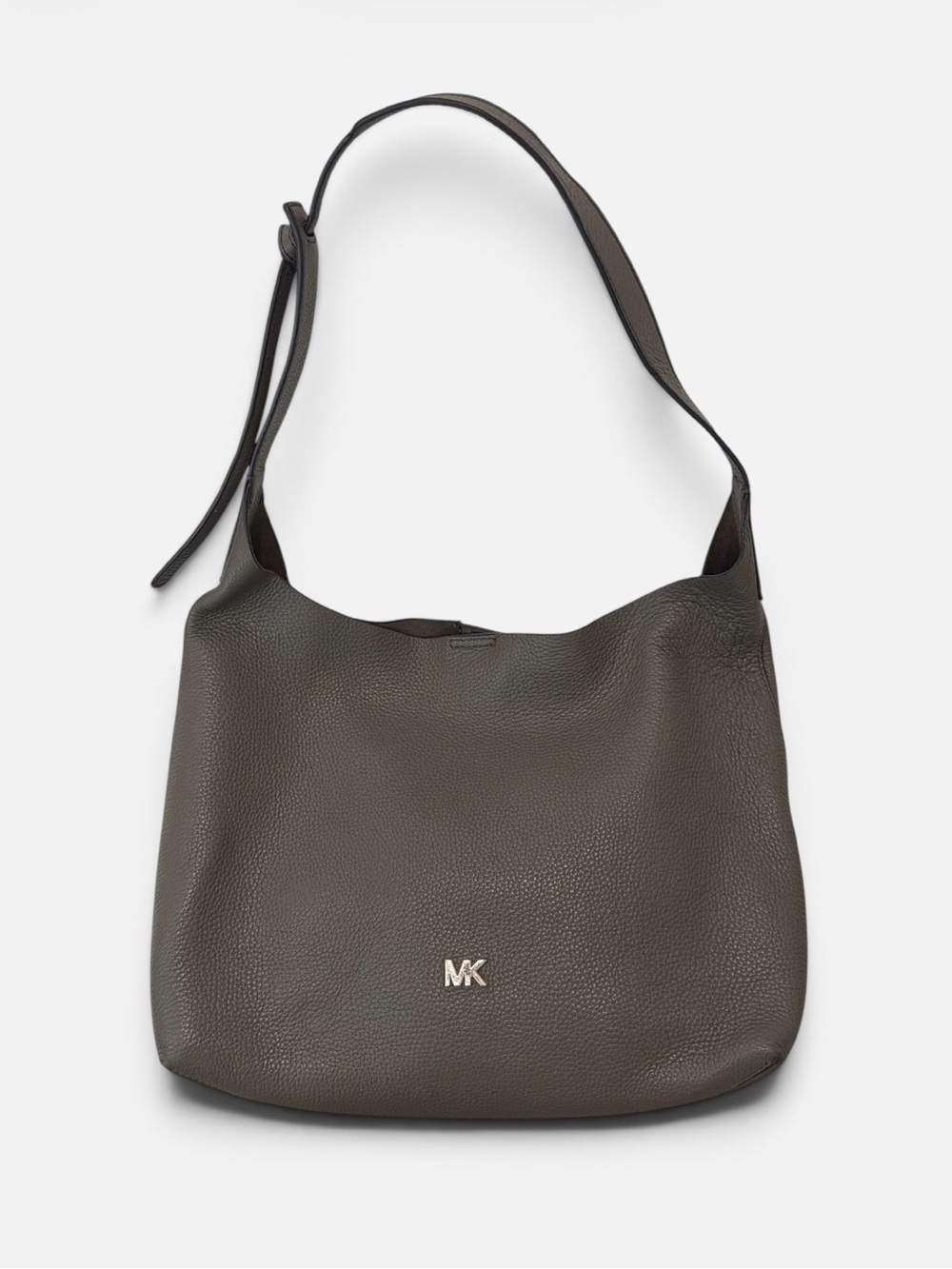 Michael Kors - Pebbled Junie Leather Hobo in Dark Brown